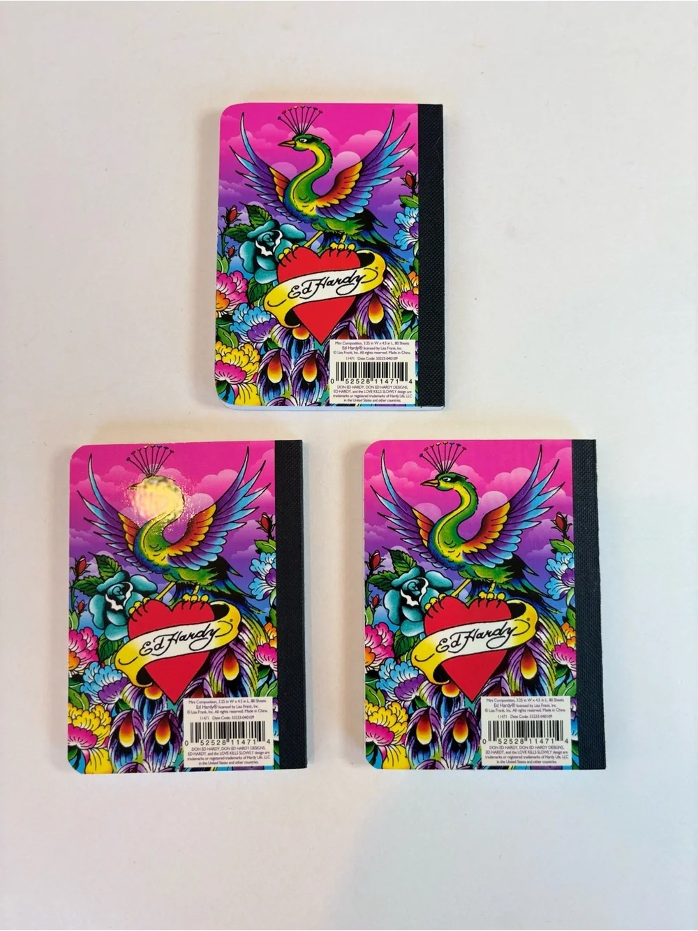 Ed Hardy Lisa Frank Mini Composition Notebook Lot of 3 New Y2K Stationery